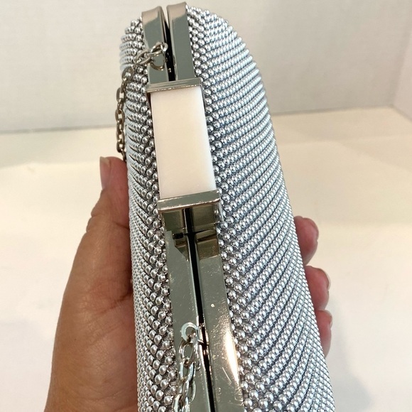 Jessica McClintock Silver Clutch Bag - Picture 5 of 11